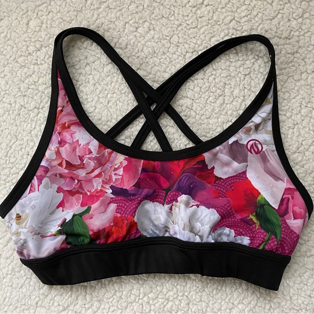 INKnBURN Pink Flora Sports Bra Size Small NWOT